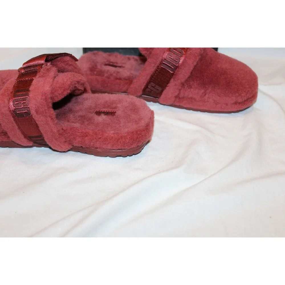 UGG WOMEN 9 MEN 7 SHEARLING LINED CLOG SLIPPERS NIB BURGUNDY NIB